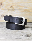 Suited Leather Belt in Black or Brown with Stainless Steel Buckle - Mishnóc