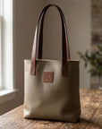 Sonas Leather Tote Bag - Taupe