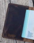Passport holder – Distressed Leather – Brown - Mishnóc