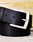Jeans21 Black Leather Belt - Mishnóc