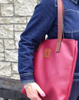 Sonas Leather Tote Bag - Burgundy - Mishnóc