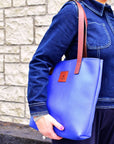 Sonas Leather Tote Bag – Electric Blue - Mishnóc