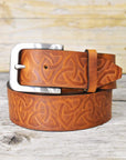Celtic Smoked Bull Hide Leather Belt - Mishnóc