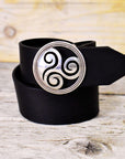Celtic Triskele Leather Belt