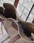 Sonas Leather Tote Bag - Taupe - Mishnóc