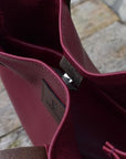 Sonas Leather Tote Bag - Burgundy - Mishnóc