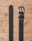 Suited Leather Belt in Black or Brown with Stainless Steel Buckle - Mishnóc