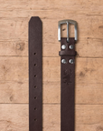 Suited Leather Belt in Deep Brown with Stainless Steel Buckle - Mishnóc