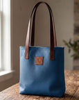 Sonas Leather Tote Bag - Prussian Blue