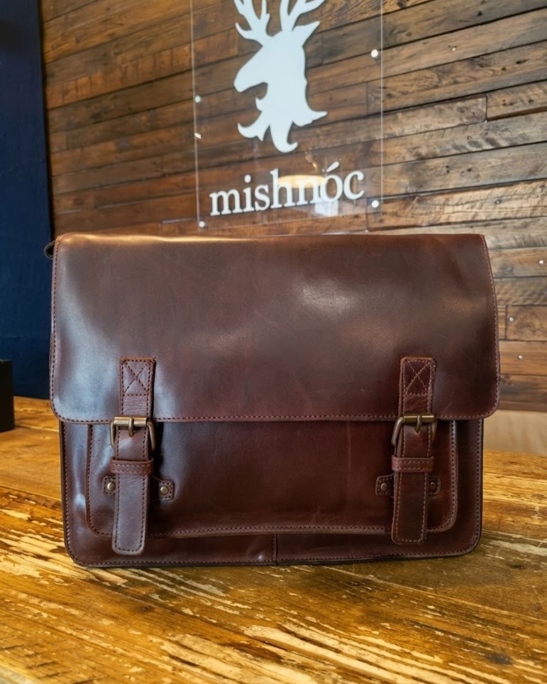 Josh Leather Laptop Satchel - Mishnóc