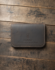 Distressed Leather Card Holder Bifold -TAN- - Mishnóc