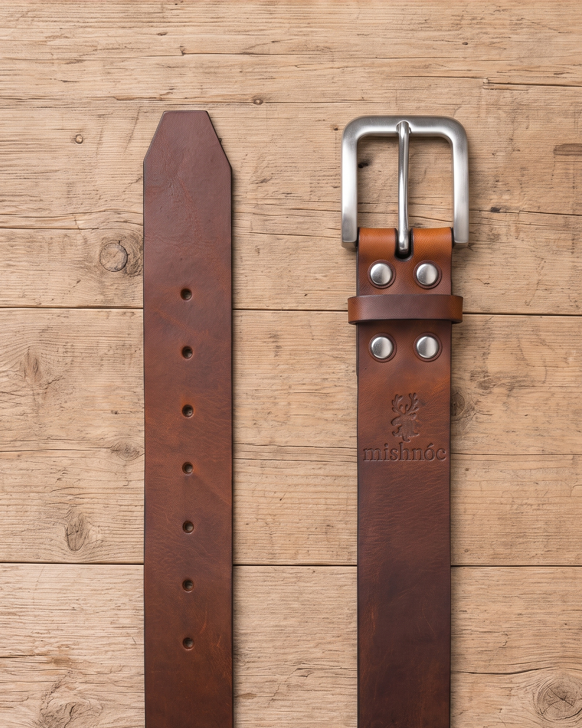 Smoked Bull Hide Leather Belt - Mishnóc