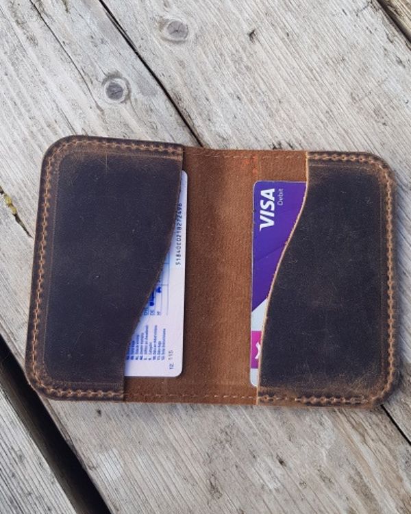 Distressed Leather Card Holder