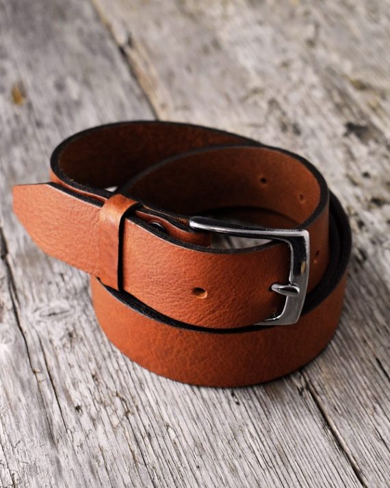 Suit Leather Belt in Black or Brown - Mishnóc