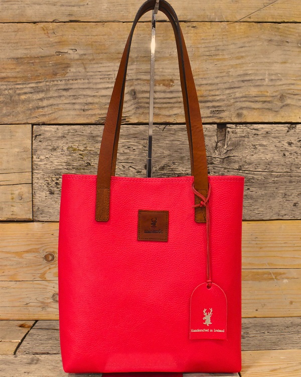 Sonas Leather Tote Coral Pink