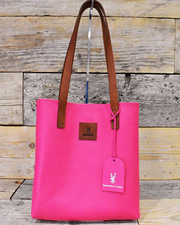 Sonas Leather Tote Pink