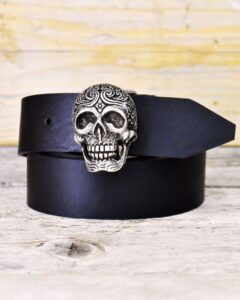 Skull Leather Belt